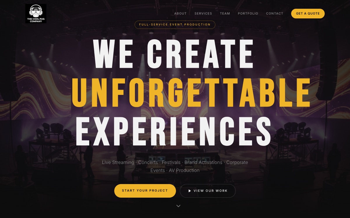 The Cool Pug Company website homepage